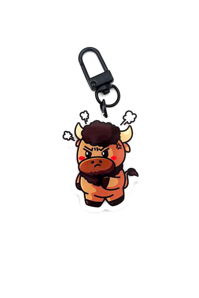 Triggered Buffalo Keychain