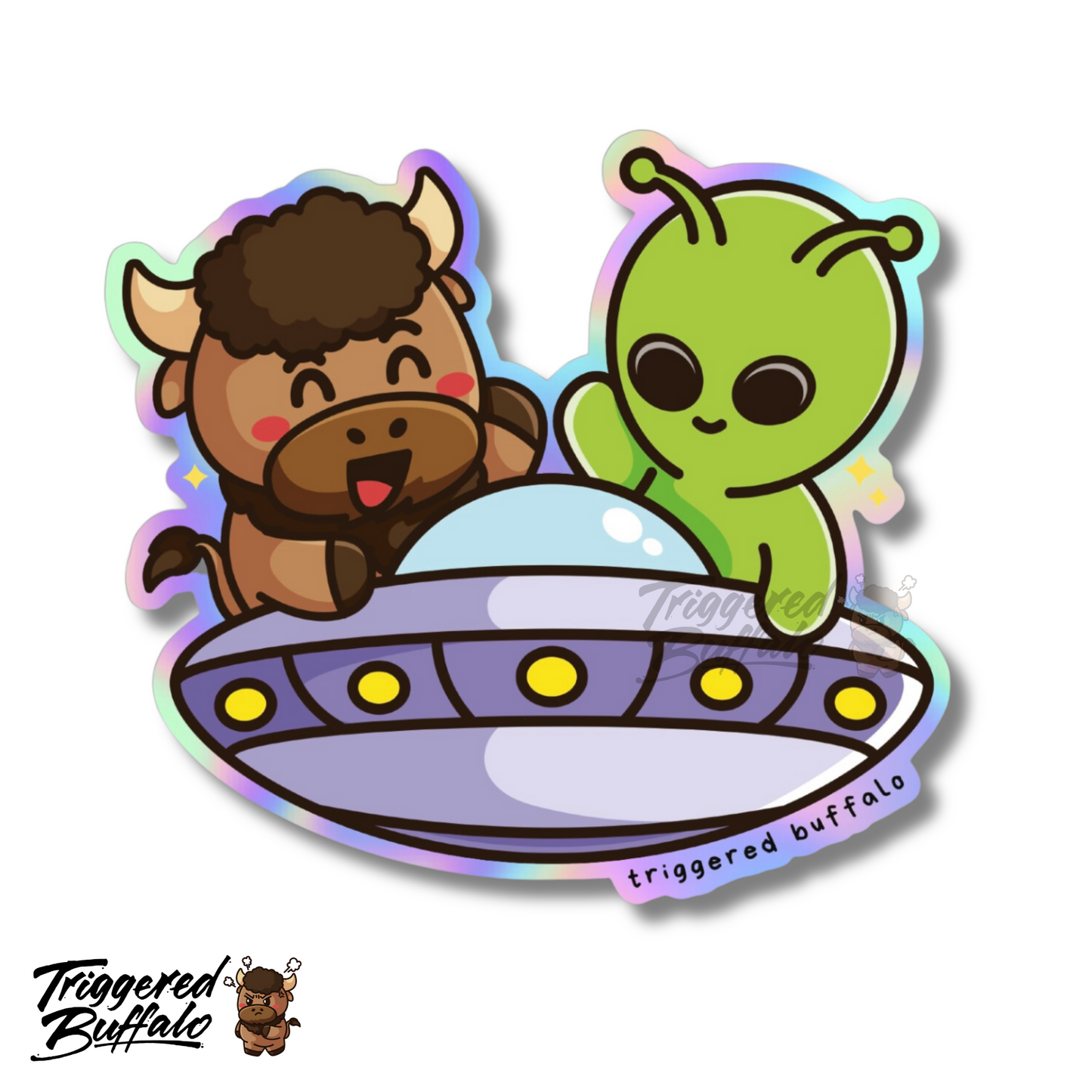 Triggered UFO Sticker