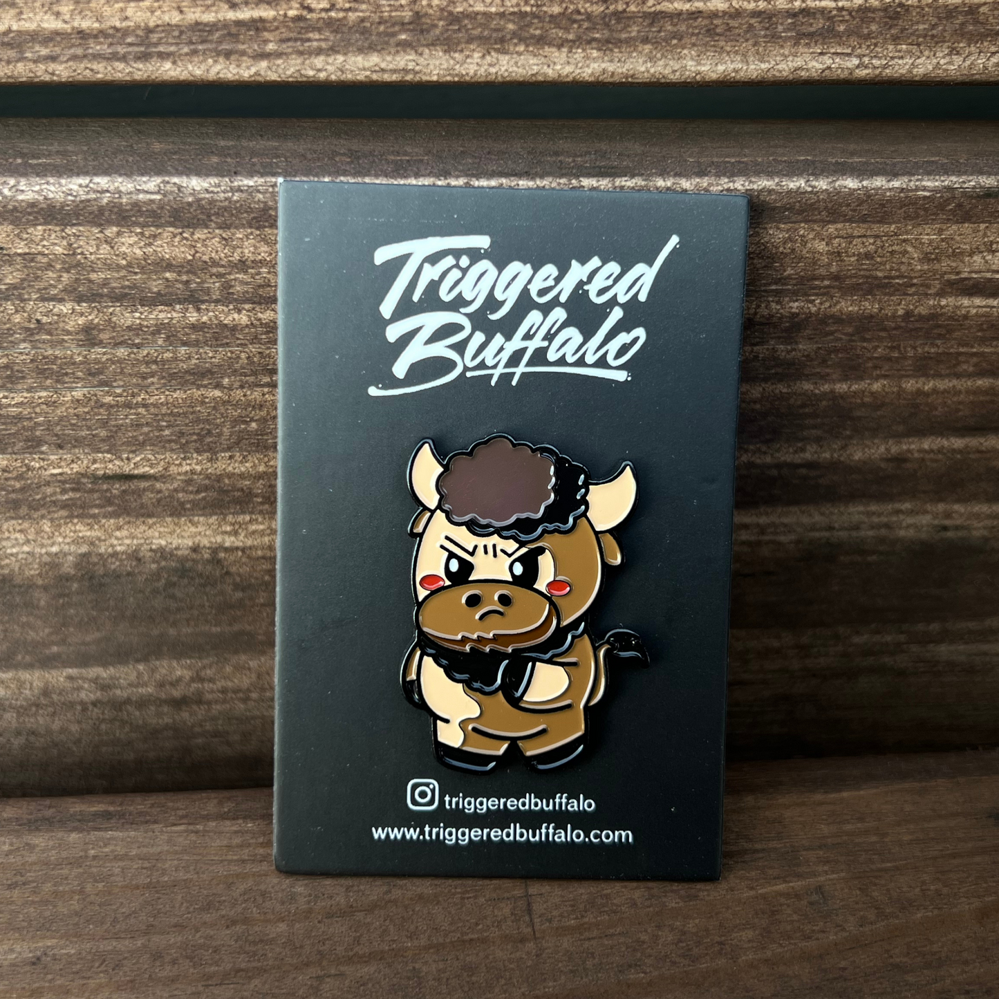 Triggered Buffalo Pin