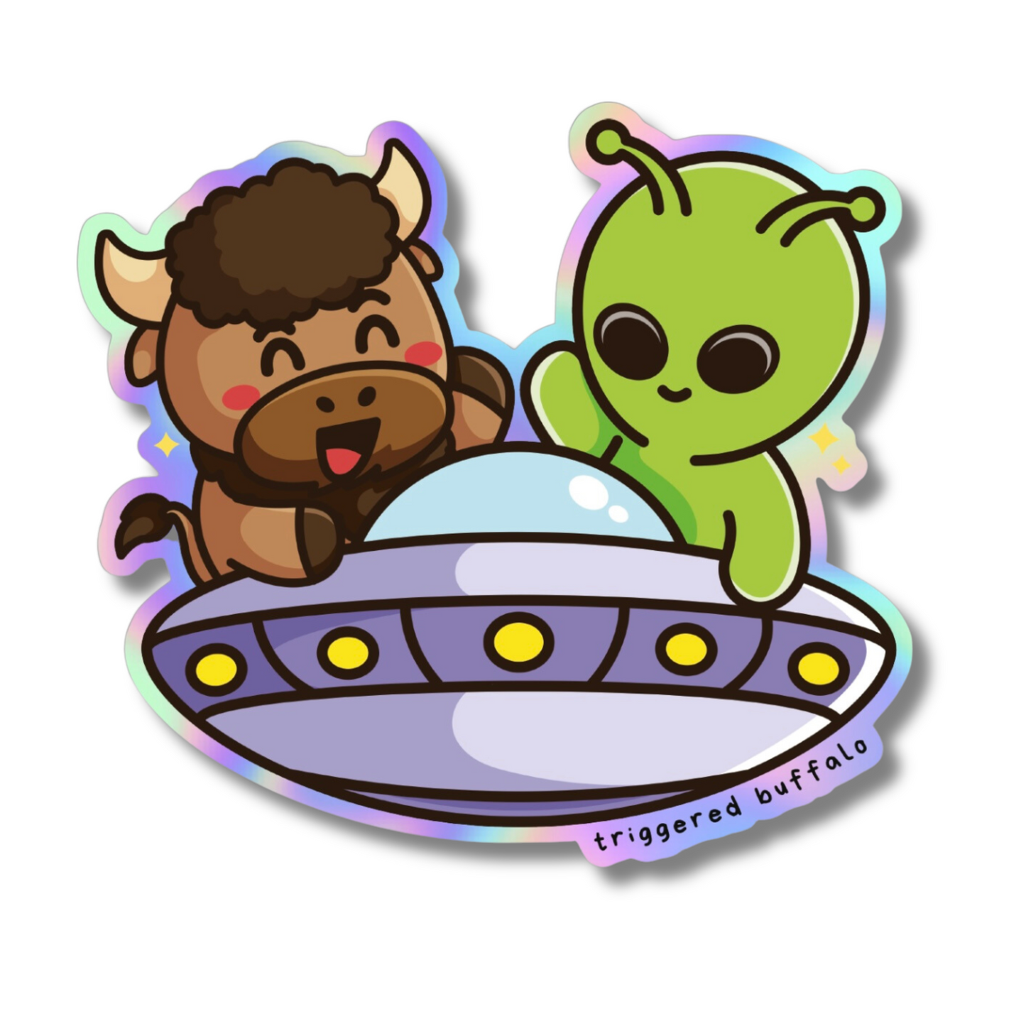 Triggered UFO Sticker