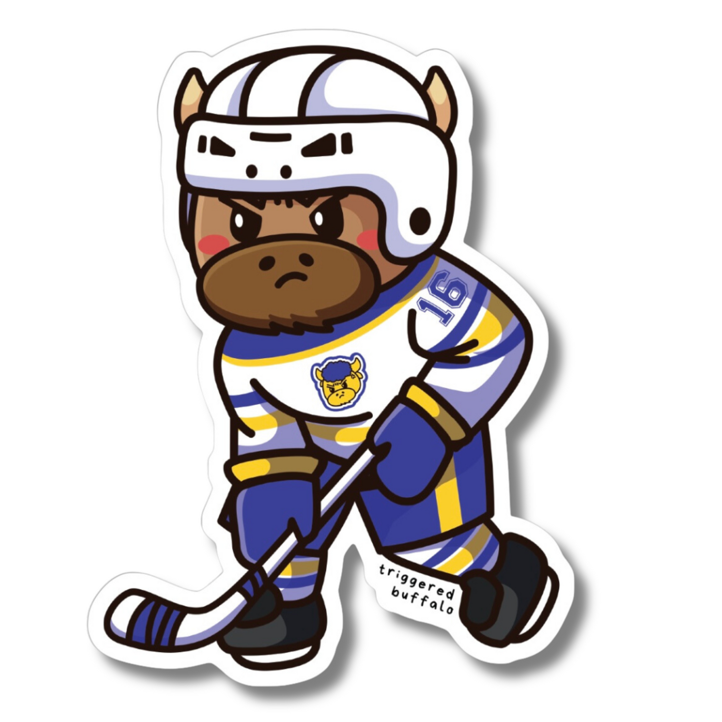 Triggered Hockey Sticker