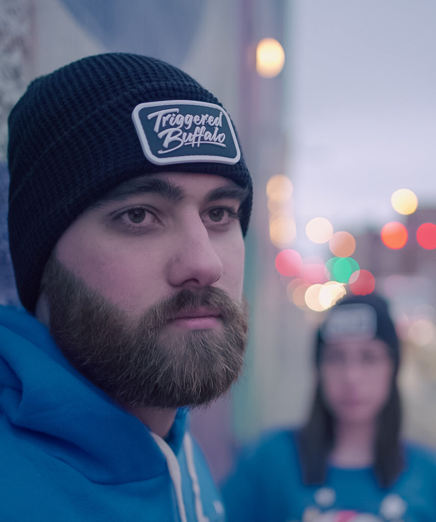 Black Triggered Buffalo Beanie